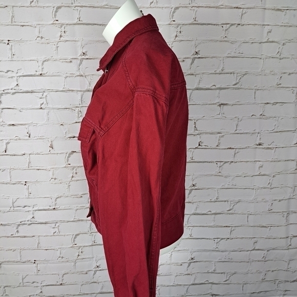 𝅺topshop MOTO Red Boxy Denim Jacket - Picture 5 of 14